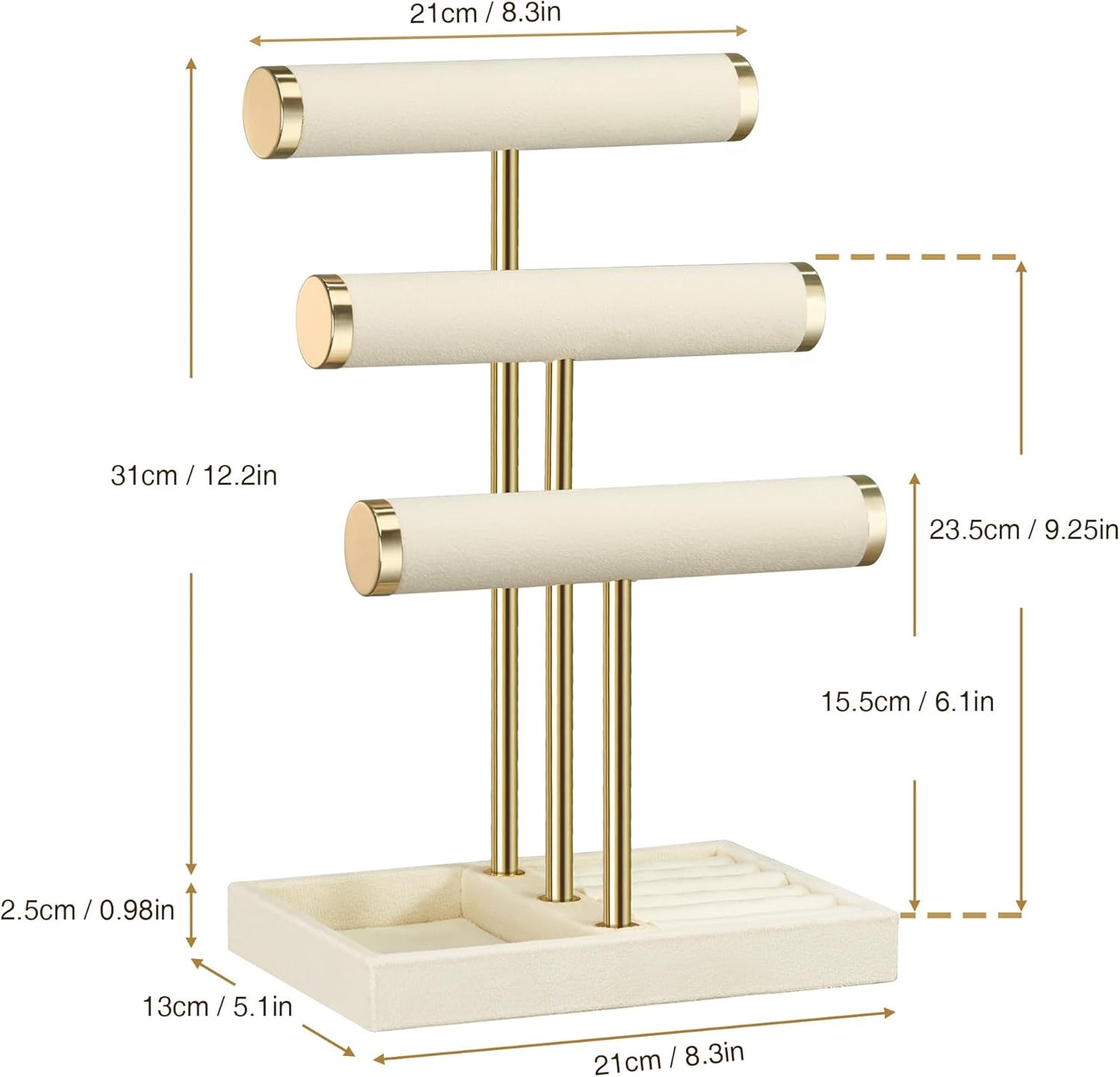 3 Tier Display Stand for Bracelet, Necklace, Watches, Rings