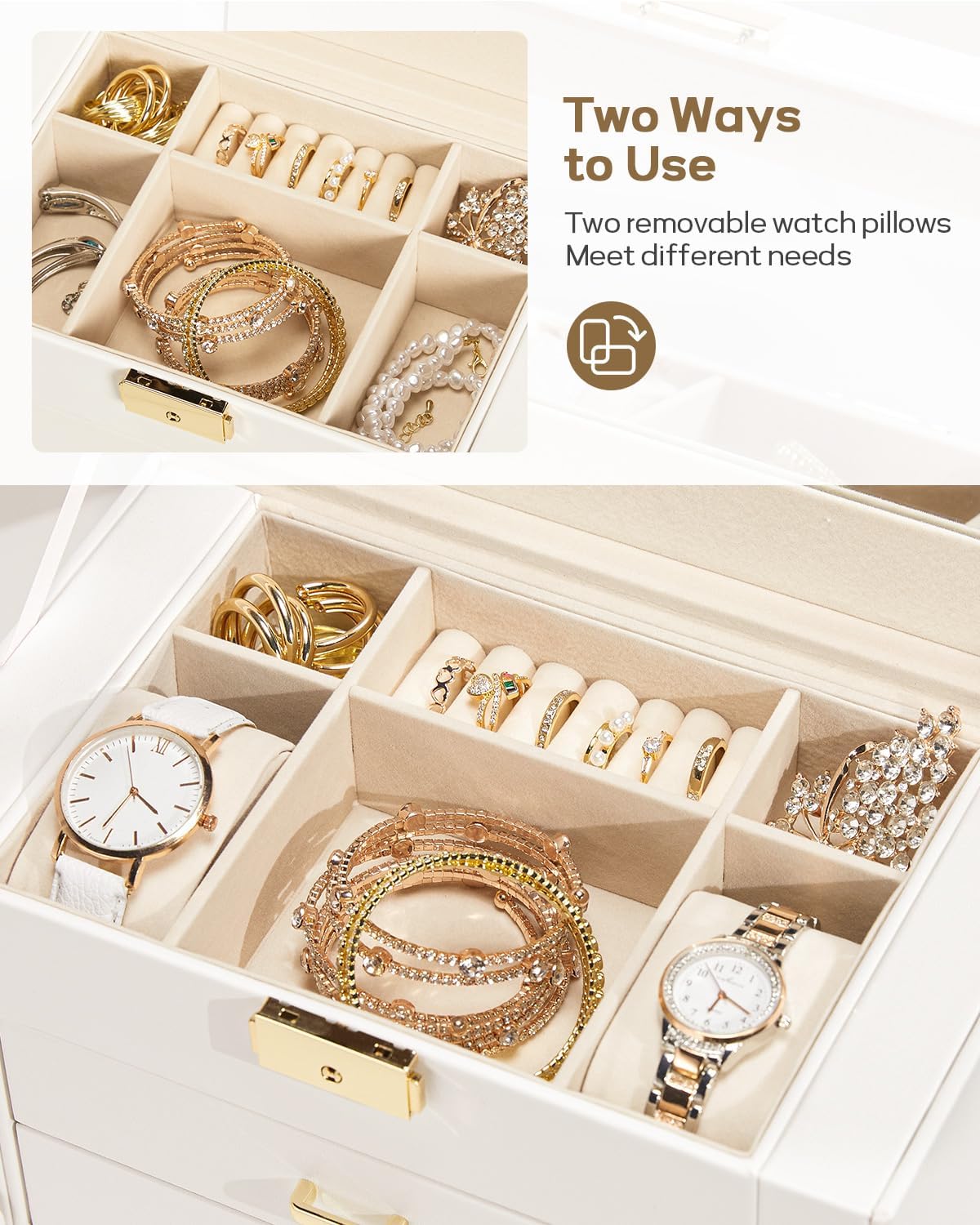 Synthetic Leather Huge Jewelry Box for Women
