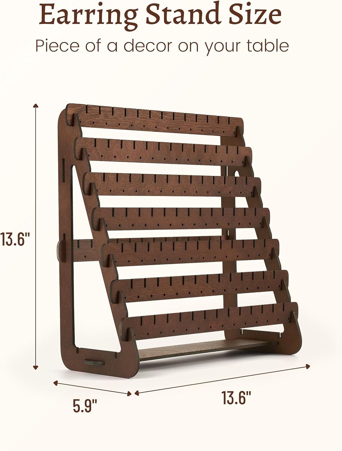 Wood Earring Stand Organizer Stud Earrings