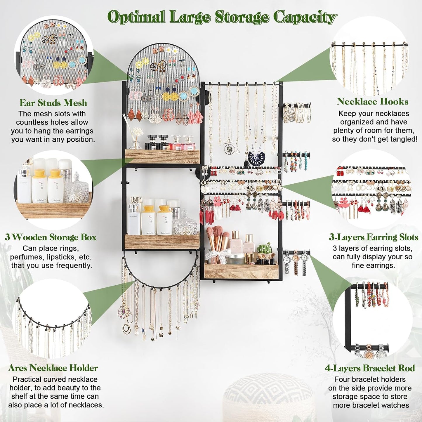 Wall Hanging Jewelry Organizer Large