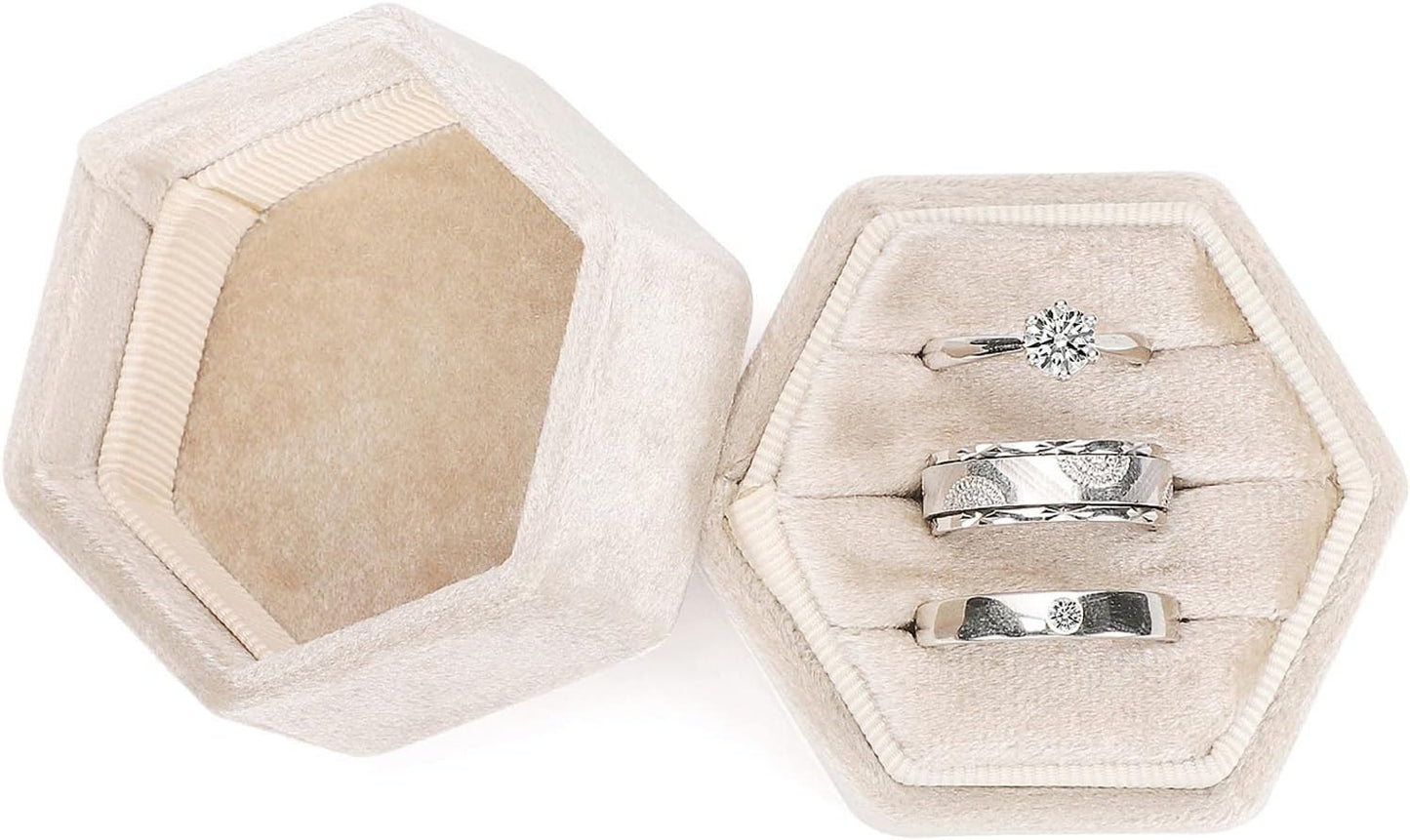 Velvet Ring Box Storage 3 Slots for Wedding