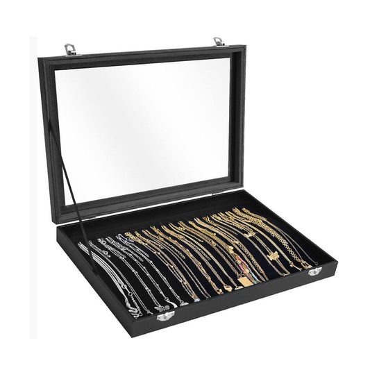 Necklace Display Jewelry Tray with Transparent Lid